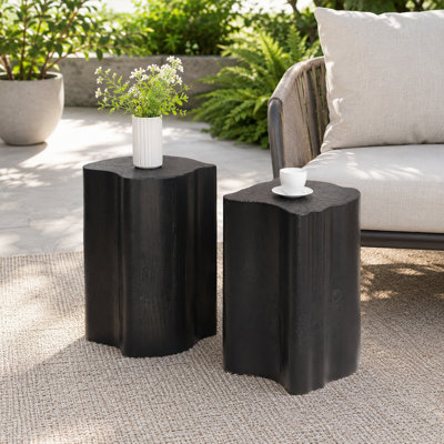 2-in-1 Irregular MGO End Table Set for Indoor and Outdoor Use