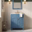Meuble-lavabo de 24 po avec lavabo en céramique, petite armoire de lavabo de salle de bain noir, 2 tiroirs et tablette réglable, quincaillerie à fermeture silencieuse de qualité supérieure-615912633-615912638