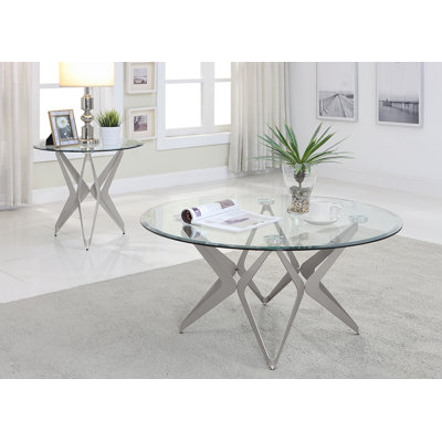 Jenny 2 - Piece Glass Top Living Room Table Set