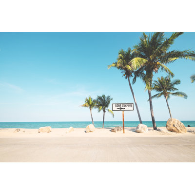 Vintage Beach Sign - Wrapped Canvas Print