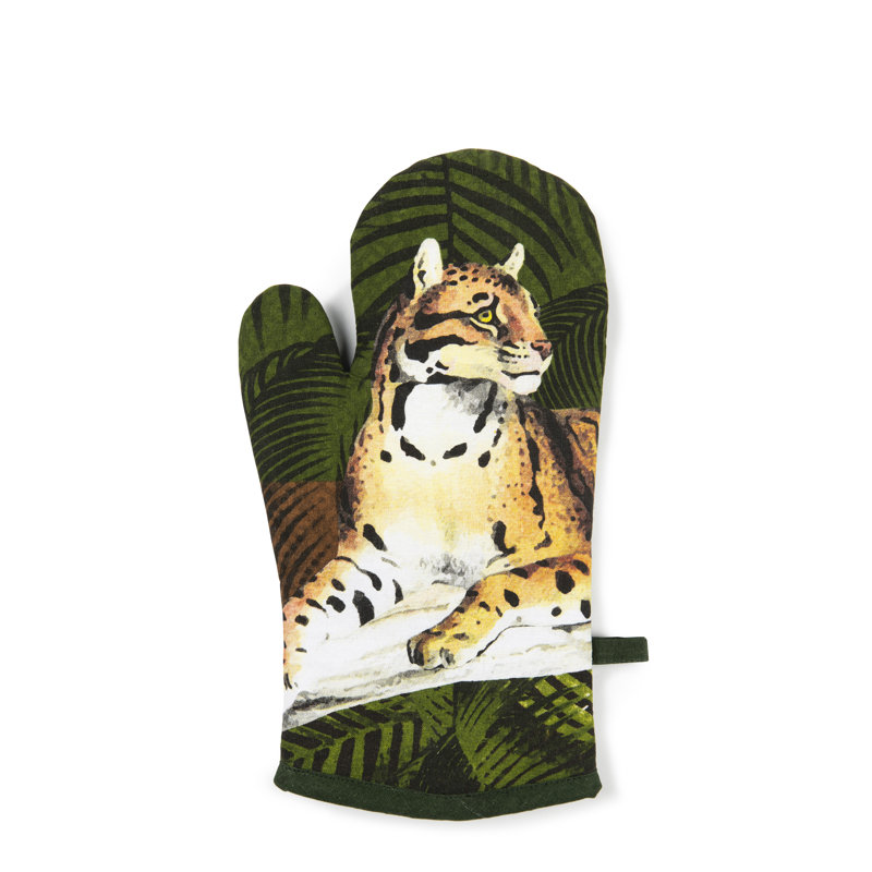 Excelsa Leopard Cotton Potholder & Oven Mitt Set