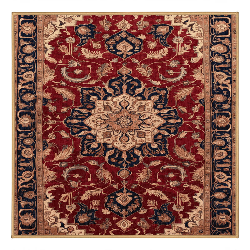 Tapis brun lavable à la machine, Carré 4 pi