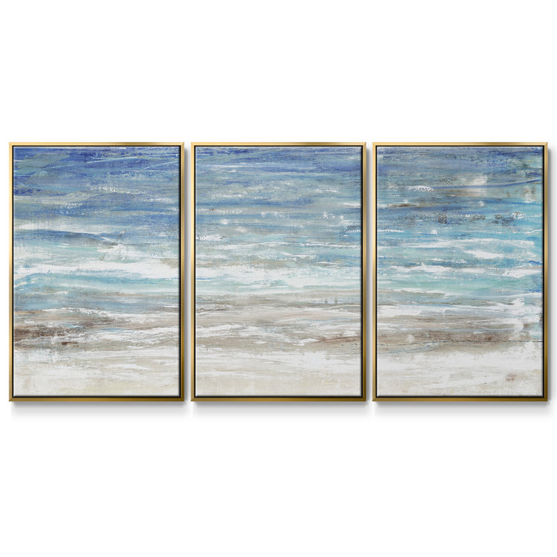 Choppy Water I 3 pièces, H 36 po x l 75 po, Encadrement doré
