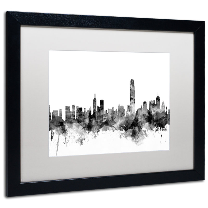 «Skyline», impression encadrée, H 16 po x l 20 po x P 0,5 po, Blanc, Cadre argenté