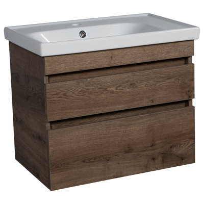 Ensemble de meuble-lavabo mural moderne avec lavabo, collection Niagara Rosewood