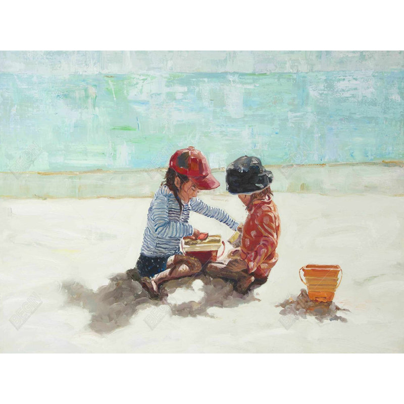 Petites filles à la plage, reproduction sur toile