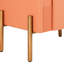 Table de chevet cannelée orange, 2 tiroirs spacieux, pieds en métal doré et table de bout moderne de stabilité pour le salon, poignées boutons de rangement-2067064951