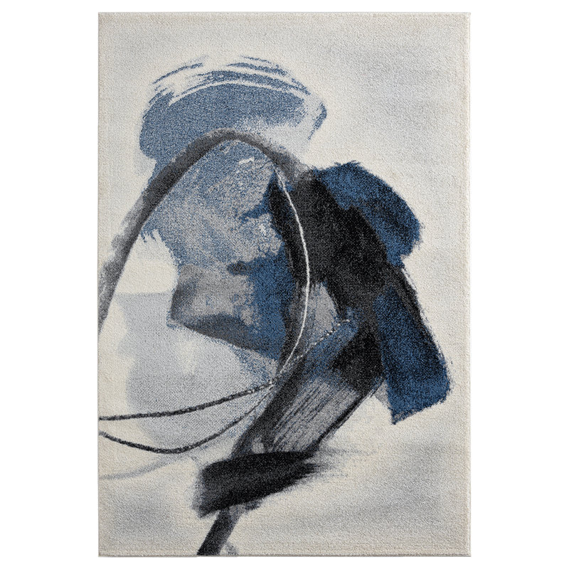 Tapis bleu Fitzgerald, Rectangle 5 pi 3 po x 7 pi 7 po