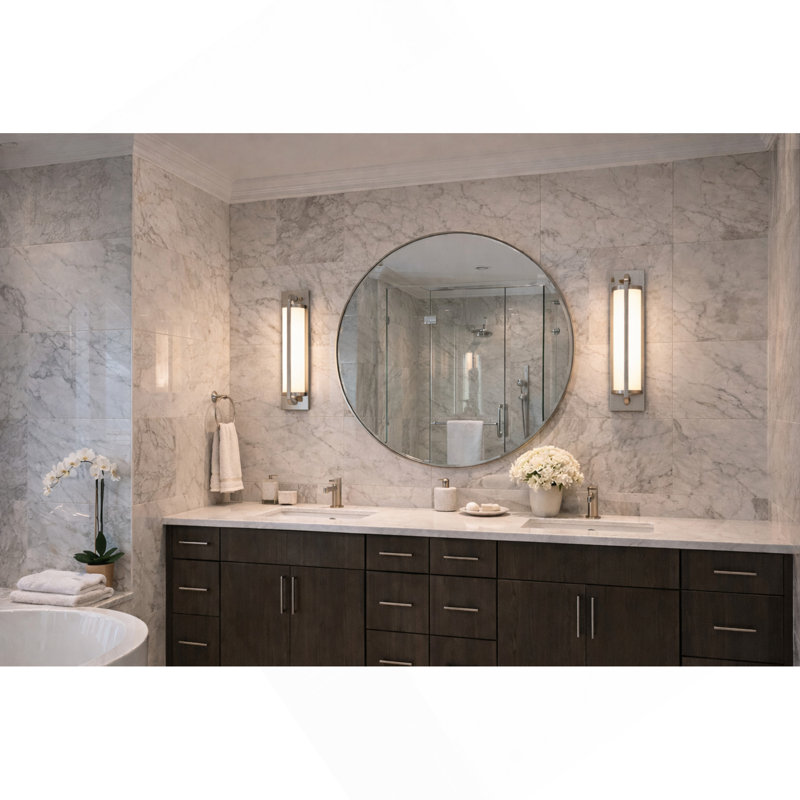 Barre d'éclairage de meuble-lavabo moderne / contemporaine à DEL intégrée en nickel brossé 18 pouces 18 po, Brushed Nickel