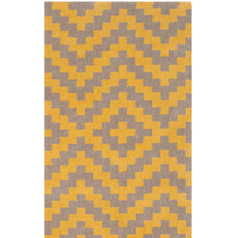 Sanyla Hand Tufted Wool Chevron Rug, Square 6'