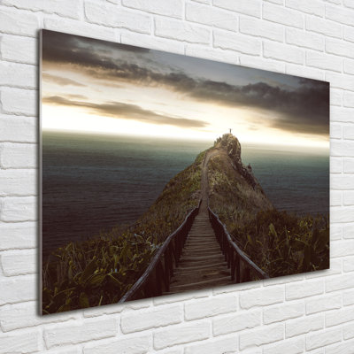 Path On The Rock - No Frame Print on Glass