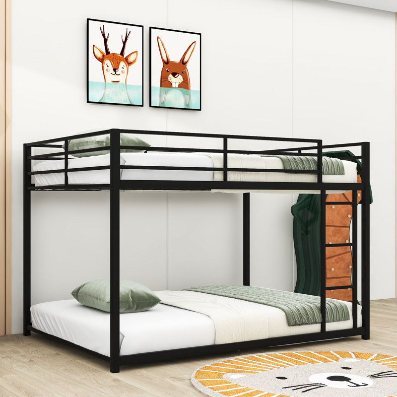 Metal Standard Bunk Bed, Black, Full