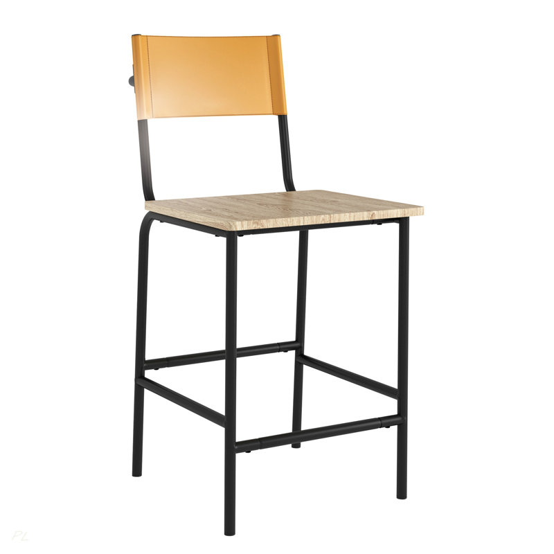 Tabouret de comptoir, finition noire