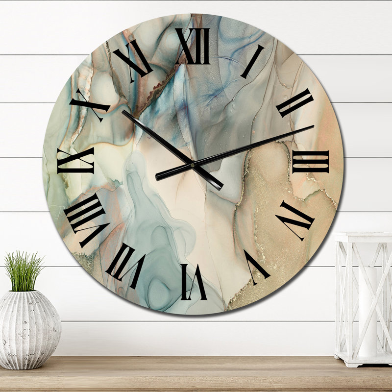 Horloge murale Tender, Petit, Bleu / vert / bleu sarcelle