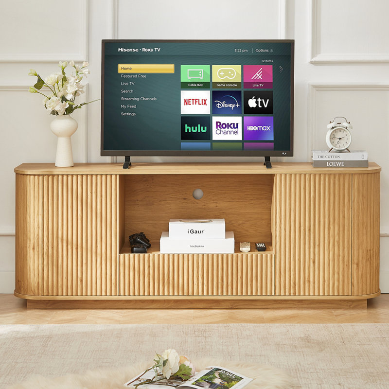 Armoire de rangement avec panneaux incurvés robustes pour une utilisation polyvalente dans n'importe quelle pièce, Naturel