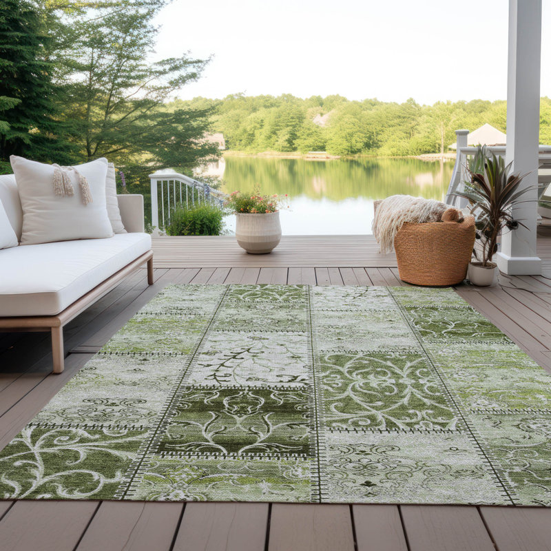 Tapis intérieur / extérieur Francene avec envers antidérapant, Rectangle 9 pi x 12 pi