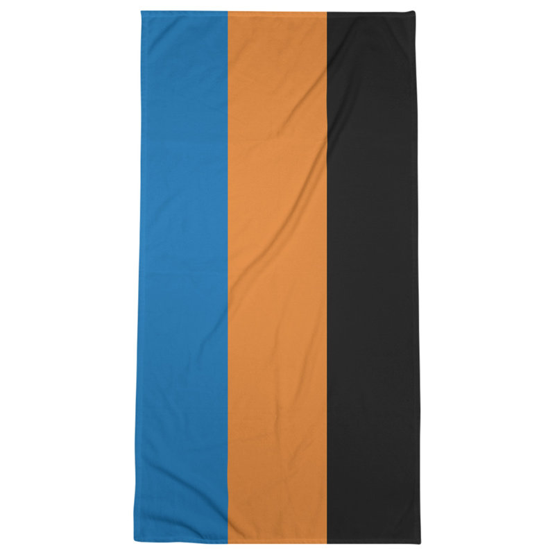 Lightweight Bath Towel, Blue/Orange/Black