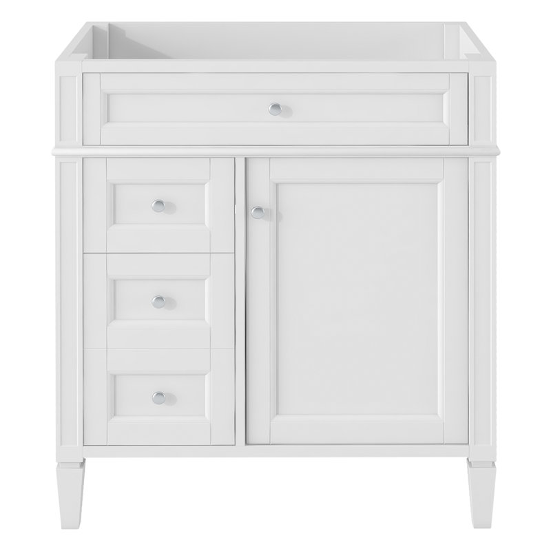  Meuble-lavabo 30 po sans lavabo, armoire de rangement moderne avec 2 tiroirs et tiroir basculant, blanc, Blanc