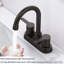 Robinet de lavabo de salle de bain à 2 poignées en bronze huilé. TV moderne pour 2/3 trous. Plastique en laiton massif, poignées en acier inoxydable. 30 minutes pour une installation simple-124831643
