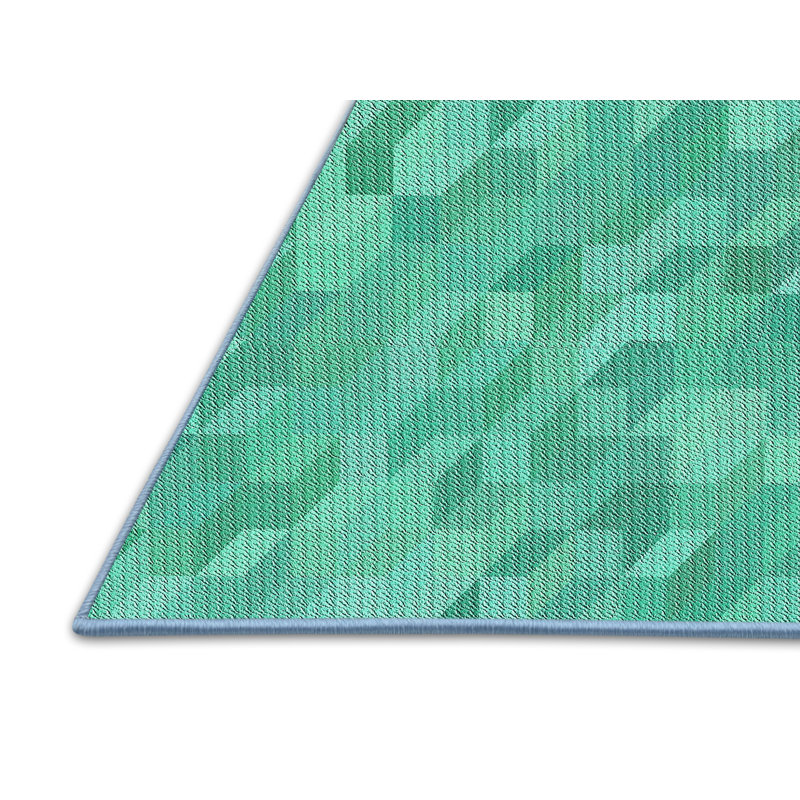 Tapis vert/blanc à motifs, Rectangle 2 pi x 3 pi