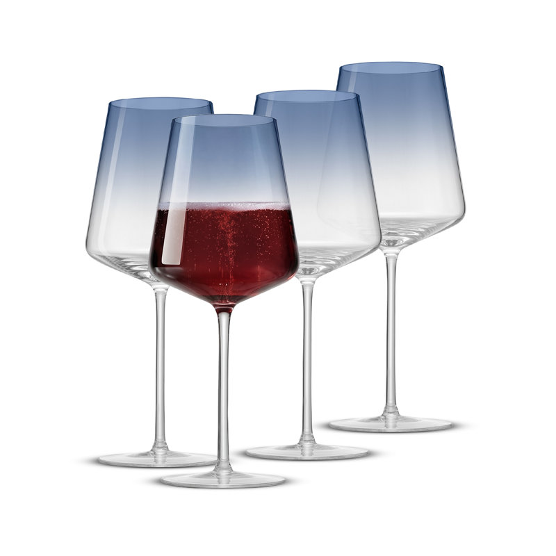 Verres à vin rouges Sidney - 19 oz - ensemble de 4 - dégradé bleu, 19 oz, Bleu