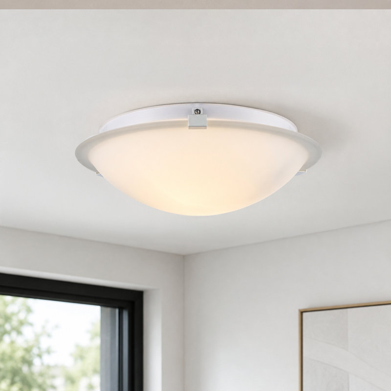 Braydon Glass Flush Mount, White