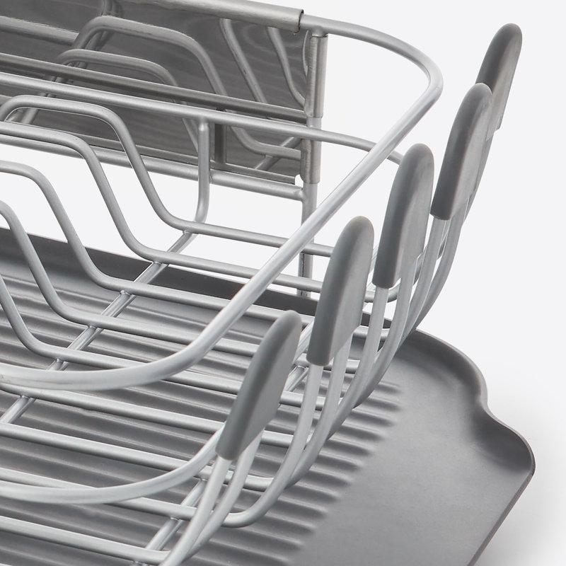KitchenAid® Compact Stainless Steel Dish Rack, 16.06-Inch, Gray