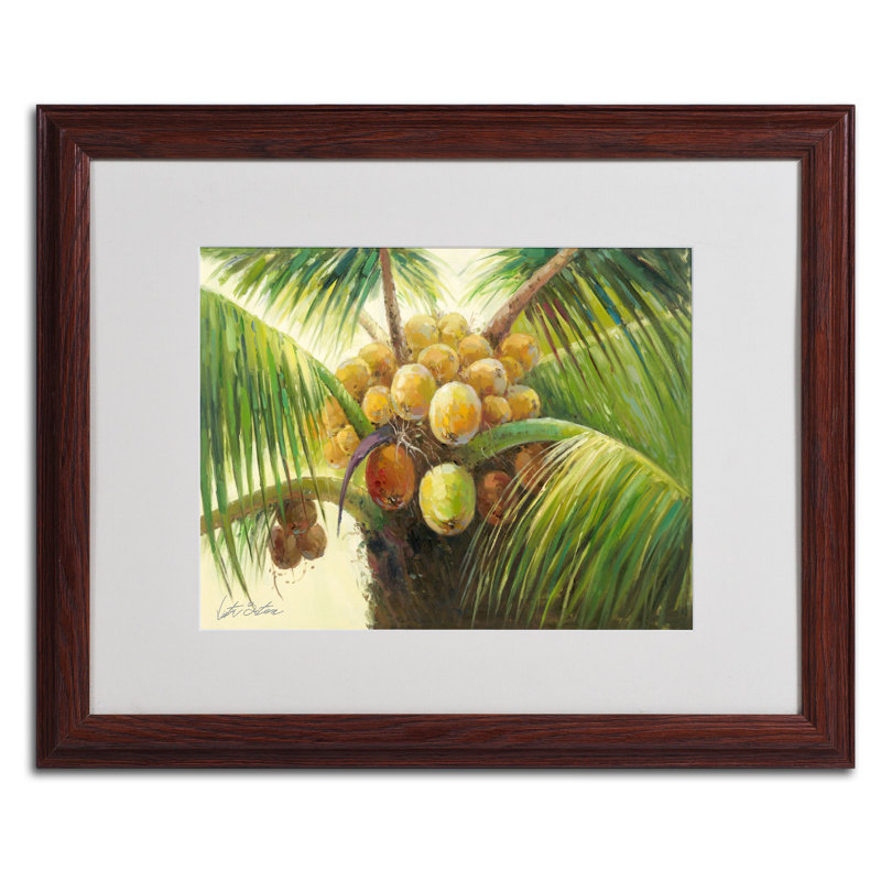 « coco palm ii » par victor giton, reproduction d’art encadrée, H 16 po x l 20 po x P 0,5 po, Brun