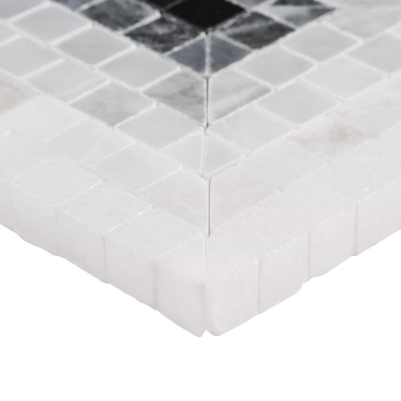 Ako 4x9 Rectangle Marble Micro Mosaic Tile, Grigio Gray