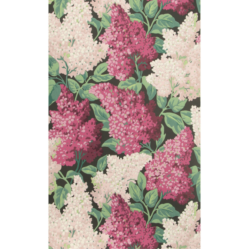 Floral Wallpaper Roll, Magenta/Blush/Charcoal