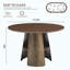 Table de salle à manger ronde de 47,25 pouces, style rétro, texture brossée, convenant à 4 à 6 personnes, plateau de table en bois aggloméré, structure en métal, bois de noyer, couleur bronze.