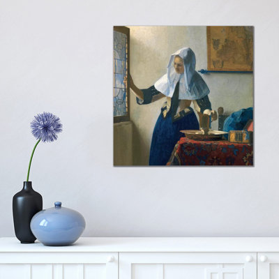 Young Woman With A Water Jug, C.1662 by Johannes Vermeer - Wrapped Canvas Painting