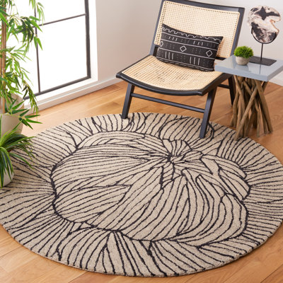 Tapis floral en laine et coton touffeté à la main Courtenay