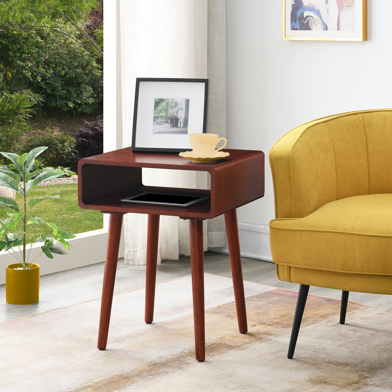 Kays End Table with Shelf, Mahogany