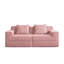 Canapé modulaire à 2 places sans siège, canapé modulaire Cloud avec assise profonde et canapé modulaire moderne à 2 places avec coussins décoratifs Tissu velours côtelé rose-879765636