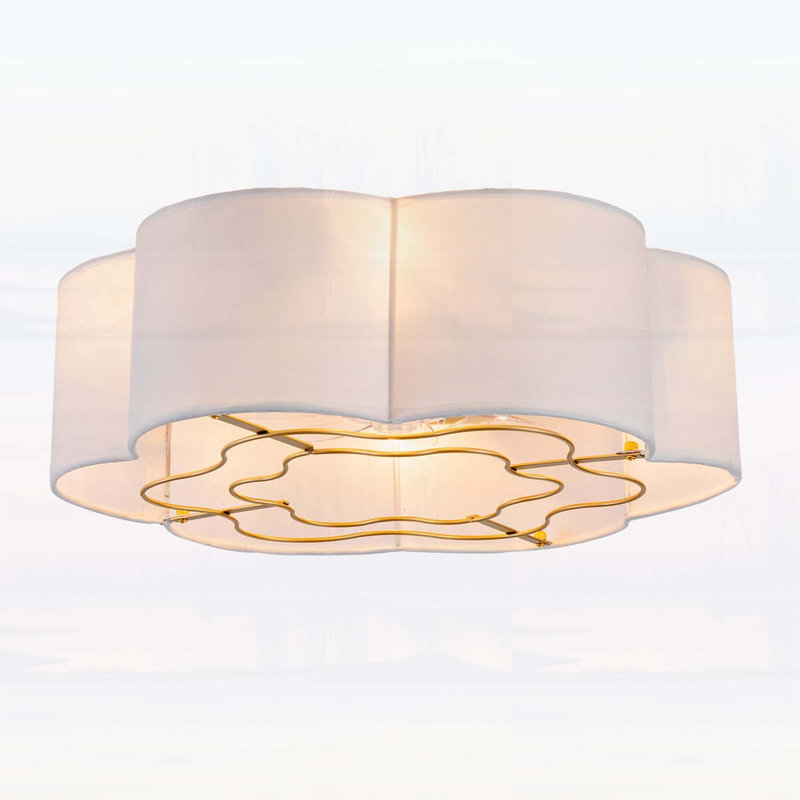 Ventilateur de plafond encastré en tissu de 19 pouces avec conception en nuage, moteur silencieux réversible à six vitesses, application et télécommande, idéal pour les petites chambres et les chambres de bébé