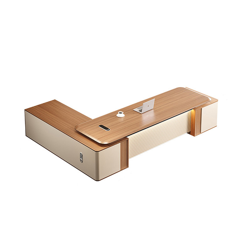 Bureau en L 70,87 po, Brun / Blanc, H 29,53 po x l 94,49 po x P 74,8 po