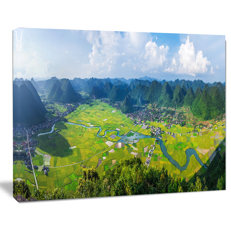 « riz field valley vietnam », reproduction de photo sur toile tendue, H 20 po x l 20 po x P 1 po