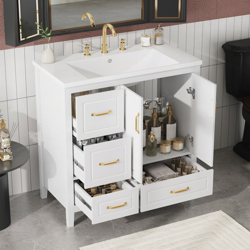 Meuble-lavabo 36 po avec lavabo, Blanc