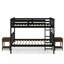 Lit superposé simple au-dessus de simple en bois massif avec table de chevet 3 pièces Aon Ames-1403198483-1403135154
