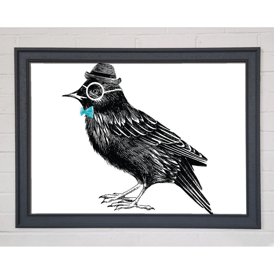 Hipster Crow - Einzelner Bilderrahmen Kunstdrucke