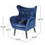 Fauteuil à oreilles bleu marine en velours bleu marine, pour un confort accru