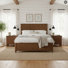 Ensemble de chambre à coucher 3 pièces en bois avec lit plateforme et tables de chevet 2 tiroirs Camak