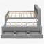 Lit plateforme double avec tête de lit à rangement, USB, lit gigogne simple et 3 tiroirs, gris-129631690-129631687