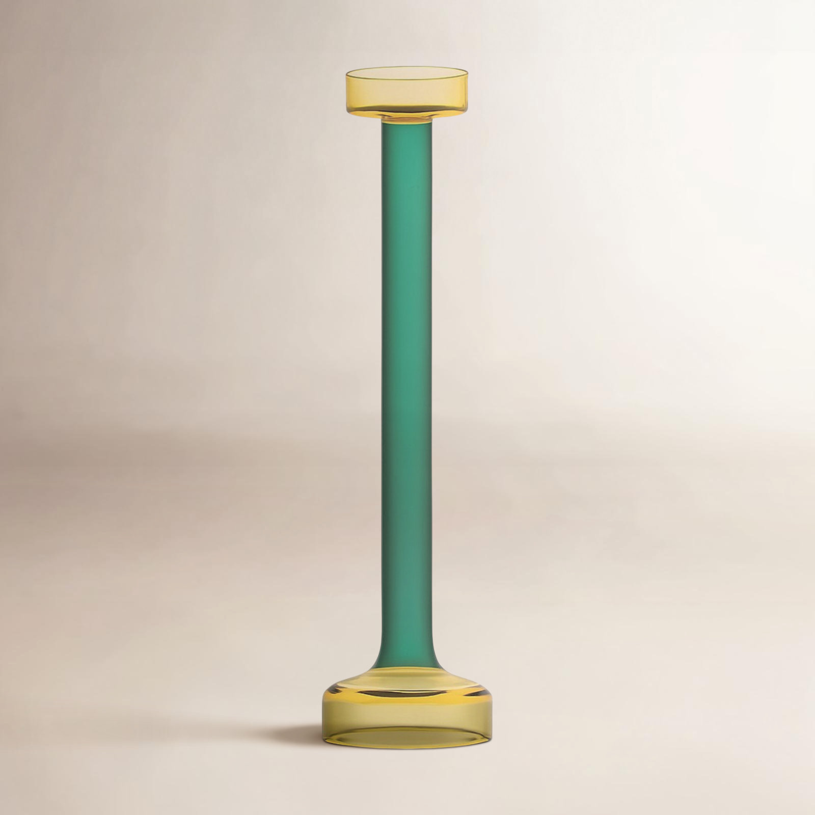 Ahmad Glass Tealight Candle Holder, 11.25"H x 3" W x 3" D, Yellow