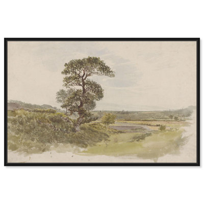 Arbre dans l'arrière-plan, toile de ferme rustique, Art par Art Remedy