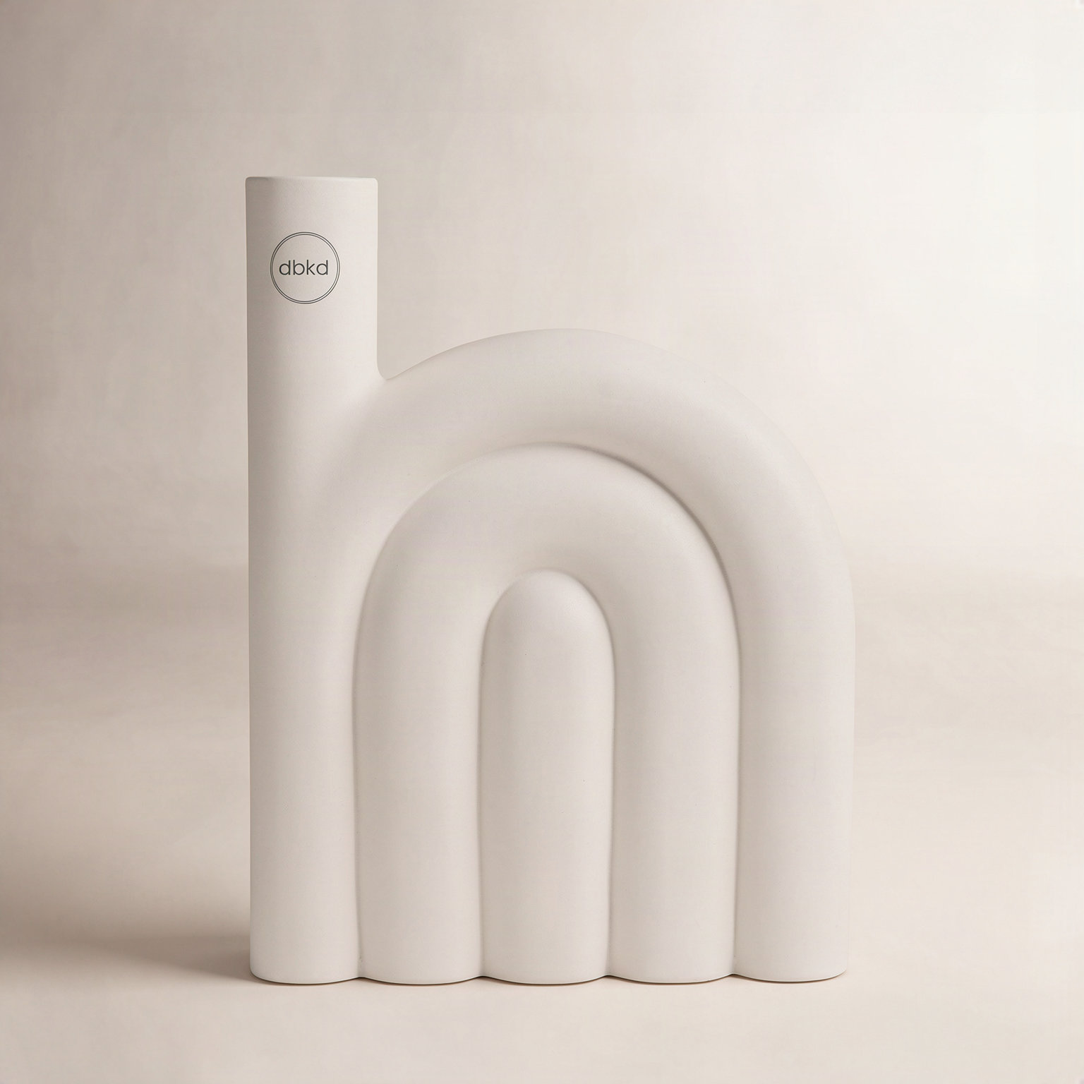 Ceramic Table Vase, Gray, 9.85" H x 7.85" W x 2" D