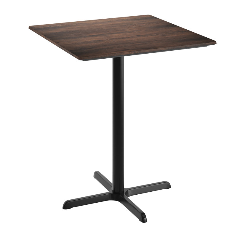Commercial Seamless Surface Tabletop with Bar Height Crisscross Base, Brown