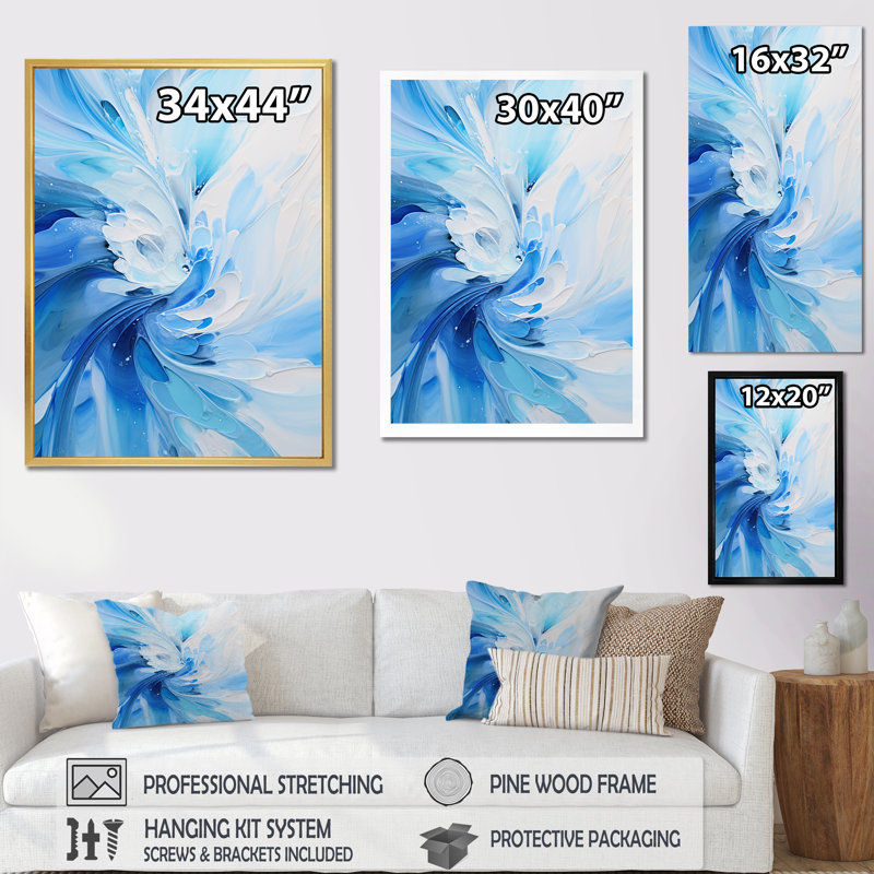 Impression sur toile spirales abstraites_106182, Impression dorée sur toile encadrée, H 32 po x l 16 po x P 1 po