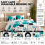 Trendy Complete Bedding Set 4 Piece Duvet Cover Fitted Sheet with Matching Pillow Cases 100% Microfibre Material-1679429916-1679429907
